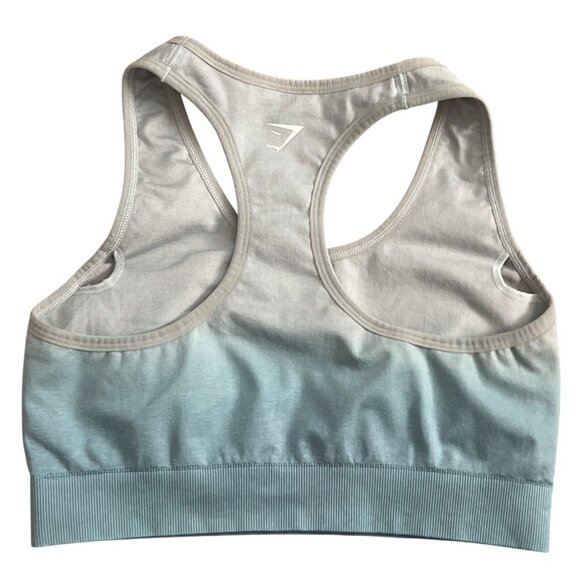 Gymshark Womens Ombre Racerback Sports Bra Medium Light Blue - Picture 4 of 5
